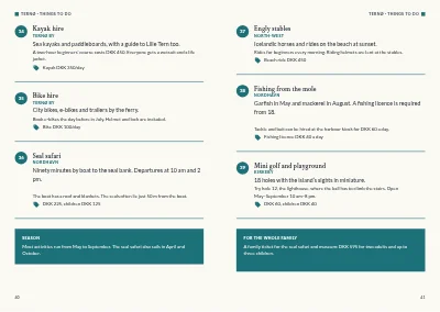 Pages 40–41 of Tourist guide to a Danish island – 64 pages