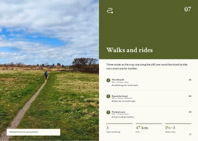 Pages 44–45 of Tourist guide to a Danish island – 64 pages