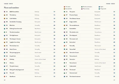 Pages 60–61 of Tourist guide to a Danish island – 64 pages