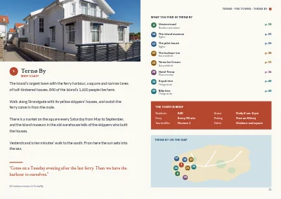 Pages 10–11 of Tourist guide to a Danish island – 64 pages