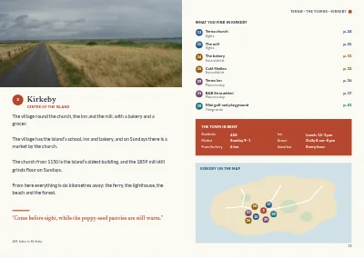 Pages 14–15 of Tourist guide to a Danish island – 64 pages