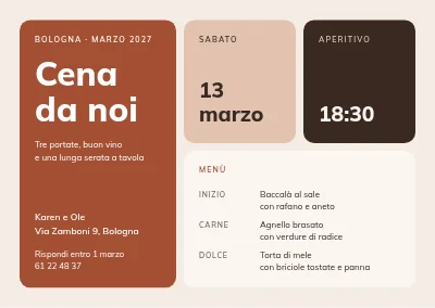 Invito a cena — riquadri bento