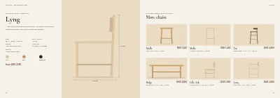 Pages 18–19 of Product catalogue for a furniture maker – 96 pages