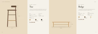 Pages 20–21 of Product catalogue for a furniture maker – 96 pages