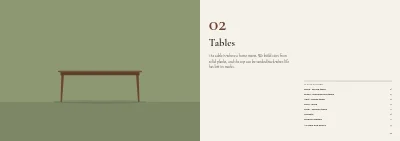 Pages 24–25 of Product catalogue for a furniture maker – 96 pages