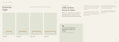 Pages 28–29 of Product catalogue for a furniture maker – 96 pages
