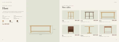 Pages 30–31 of Product catalogue for a furniture maker – 96 pages