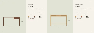 Pages 32–33 of Product catalogue for a furniture maker – 96 pages