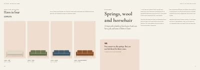 Pages 40–41 of Product catalogue for a furniture maker – 96 pages