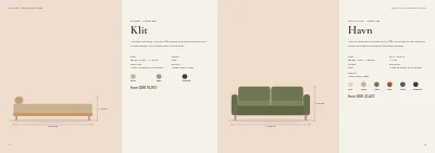 Pages 44–45 of Product catalogue for a furniture maker – 96 pages