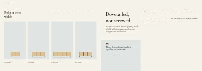Pages 64–65 of Product catalogue for a furniture maker – 96 pages