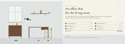 Pages 76–77 of Product catalogue for a furniture maker – 96 pages