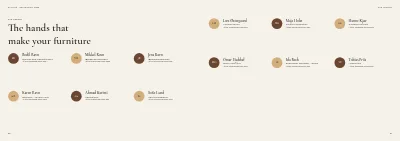 Pages 80–81 of Product catalogue for a furniture maker – 96 pages