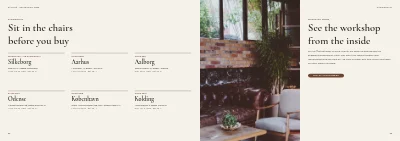 Pages 92–93 of Product catalogue for a furniture maker – 96 pages