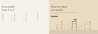 Pages 94–95 of Product catalogue for a furniture maker – 96 pages