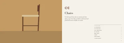 Pages 12–13 of Product catalogue for a furniture maker – 96 pages