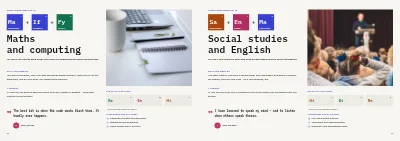 Pages 12–13 of Study programmes booklet for an upper secondary school – 24 pages