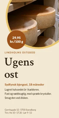 Dørplakat til osteforretning — ugens ost