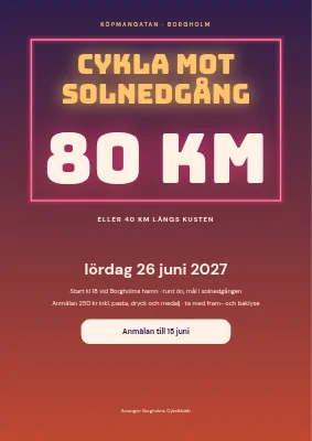 Motionslopp på cykel i solnedgången