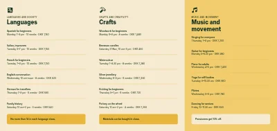 Página 2 de Evening school course catalogue