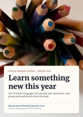 Evening school spring classes in Struer