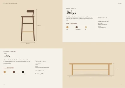 Pages 20–21 of Product catalogue for a furniture maker – 96 pages