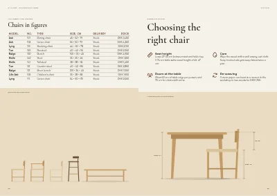 Pages 22–23 of Product catalogue for a furniture maker – 96 pages