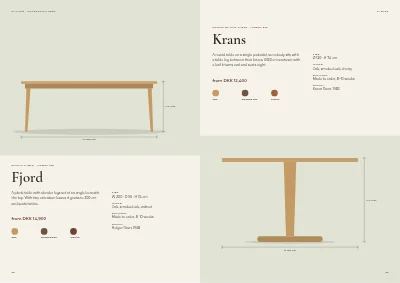 Pages 26–27 of Product catalogue for a furniture maker – 96 pages