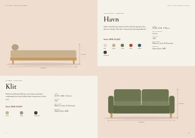 Pages 44–45 of Product catalogue for a furniture maker – 96 pages