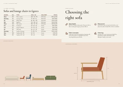 Pages 46–47 of Product catalogue for a furniture maker – 96 pages