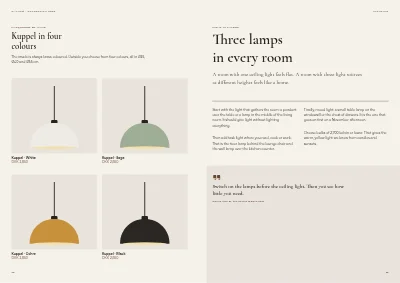 Pages 52–53 of Product catalogue for a furniture maker – 96 pages