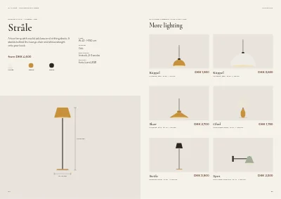 Pages 54–55 of Product catalogue for a furniture maker – 96 pages