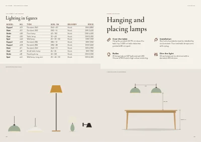 Pages 58–59 of Product catalogue for a furniture maker – 96 pages