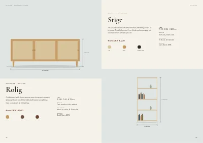 Pages 62–63 of Product catalogue for a furniture maker – 96 pages
