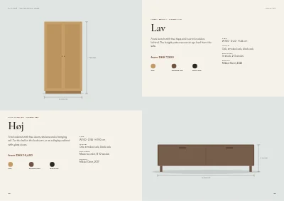Pages 68–69 of Product catalogue for a furniture maker – 96 pages