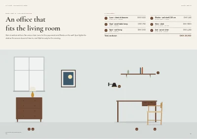 Pages 76–77 of Product catalogue for a furniture maker – 96 pages