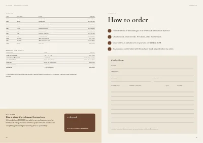 Pages 90–91 of Product catalogue for a furniture maker – 96 pages