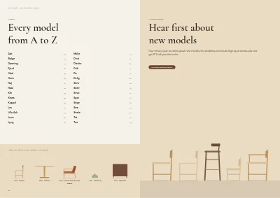 Pages 94–95 of Product catalogue for a furniture maker – 96 pages