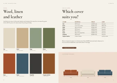 Pages 10–11 of Product catalogue for a furniture maker – 96 pages