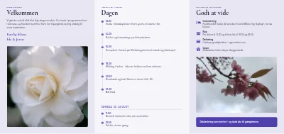 Side 2 af Bryllup: information til gæsterne