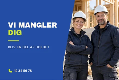 VI MANGLER DIG — rekrutteringsskilt