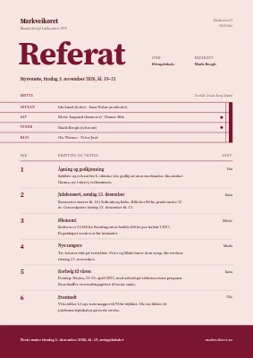 Møtereferat — kor