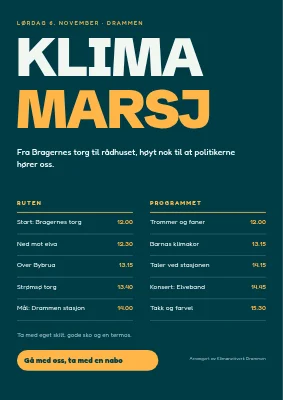 Klimamarsj — rute og program