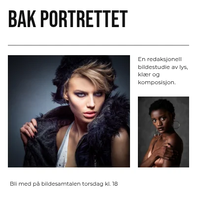 Bak portrettet · motebroadsheet