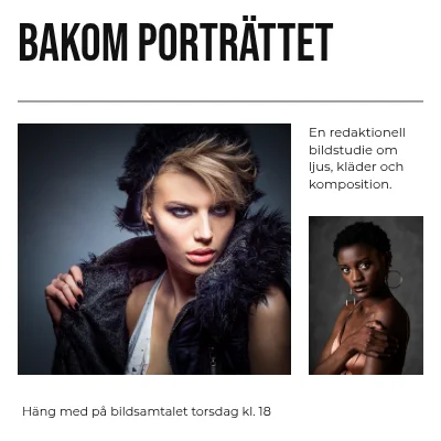 Bakom porträttet · modetidning i broadsheet