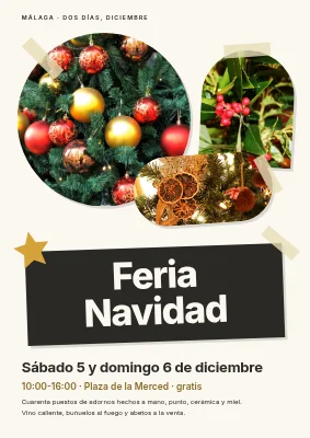 Mercadillo navideño — collage de recortes