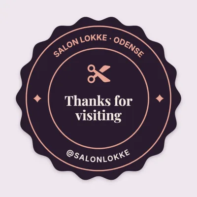 The salon’s thank-you seal