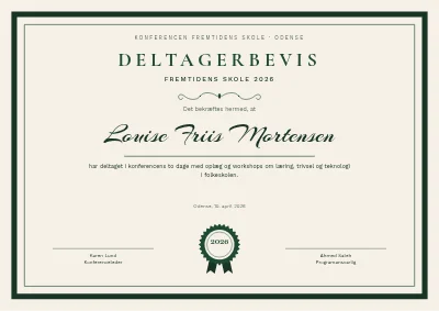 Deltagerbevis — konference