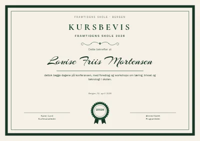 Deltakerbevis — konferanse