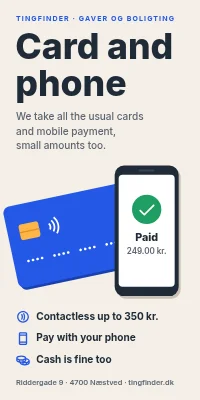 Door poster for a shop — we take cards and mobile payment